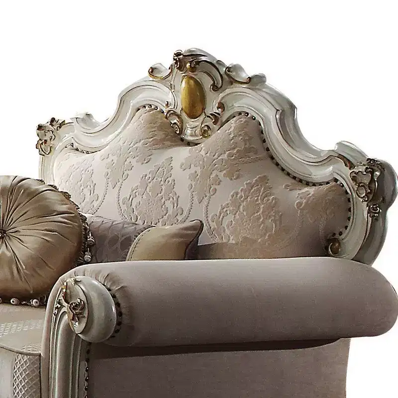 Acme Furniture Picardy Accent Chair Fabric/Antique Pearl