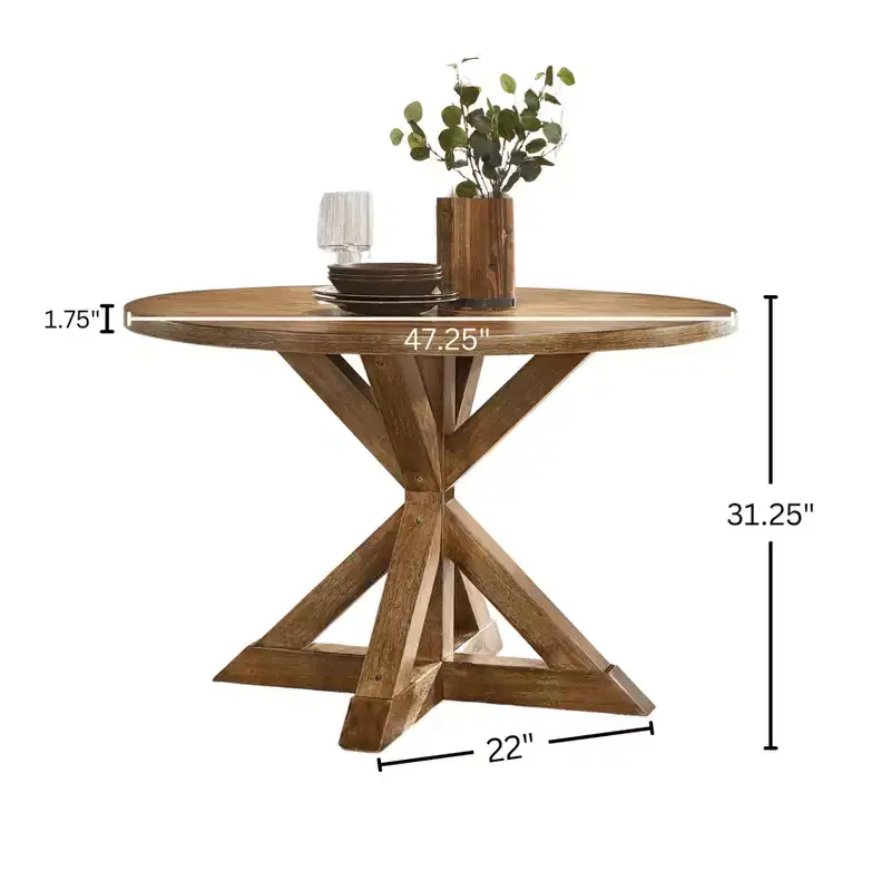 Windvale Cross-Buck Base Dining Table