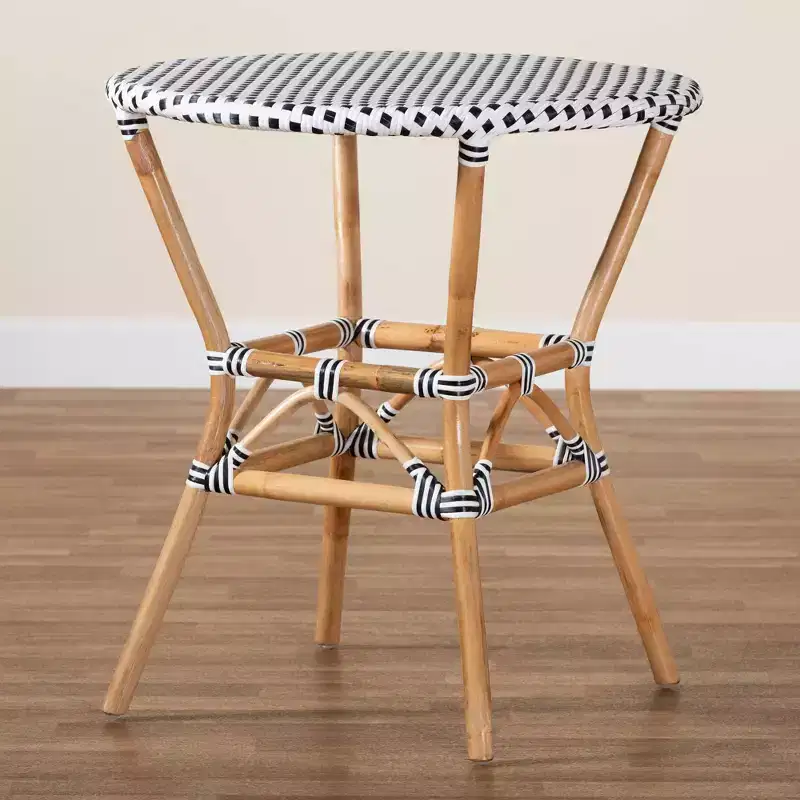 Weave and Rattan Dining Table Natural/Brown: Bohemian Style, 4-Seater, No Assembly Required
