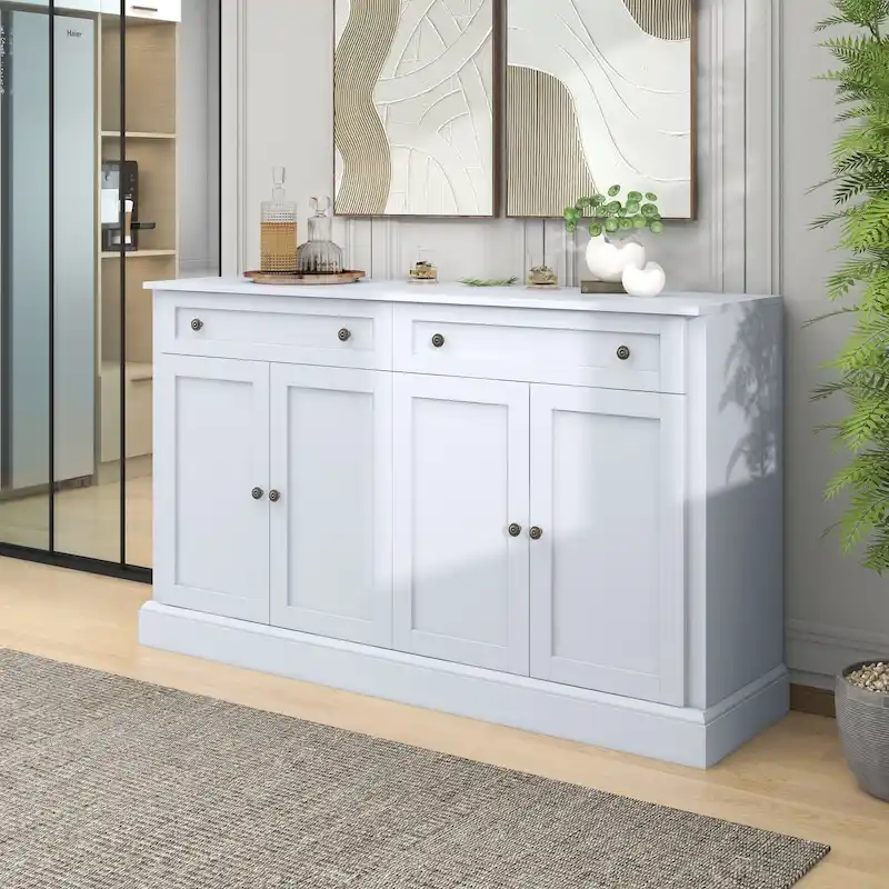Kitchen Sideboard Storage Buffet Cabinet with 2 Drawers and 4 Doors