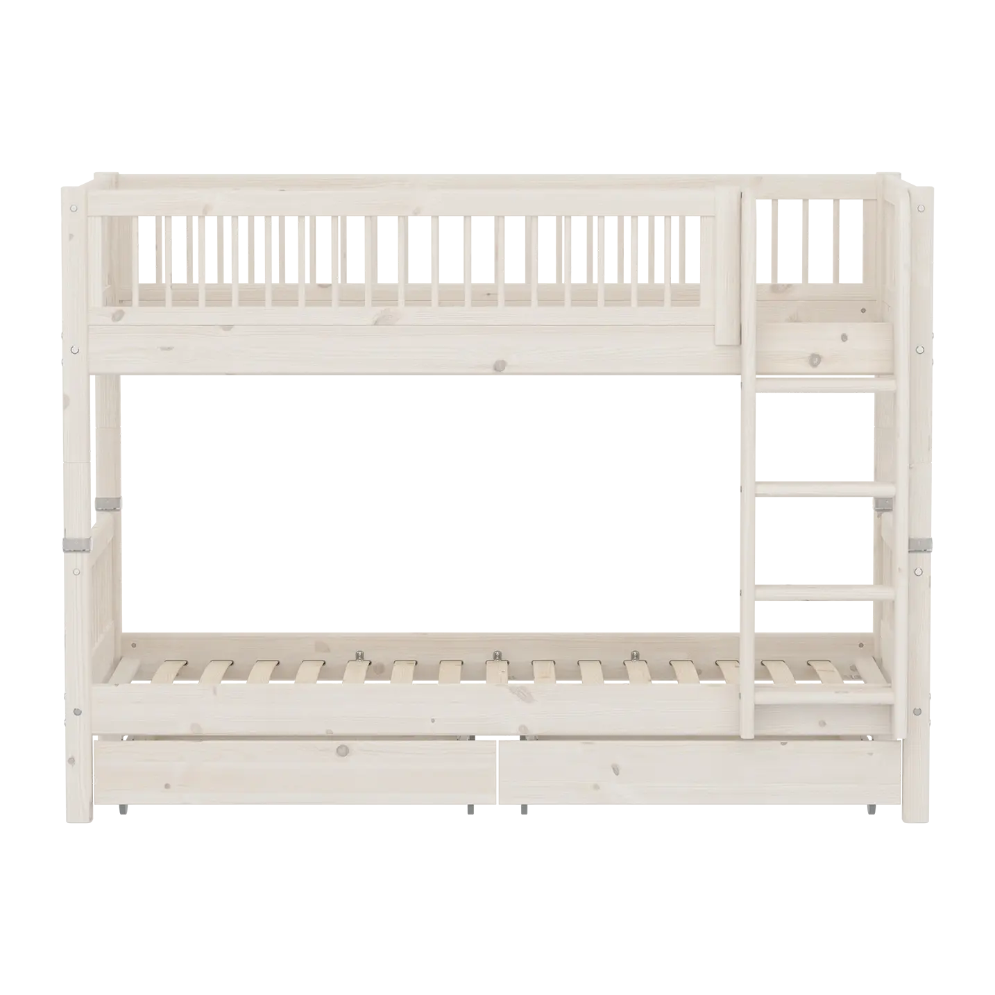 Bunk Bed 154 cm with Storage and Safety Rail, 90x200 cm, White