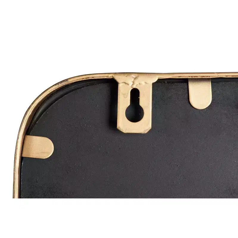 Brass Metal Framed Mirror with Shelf - Storied Home