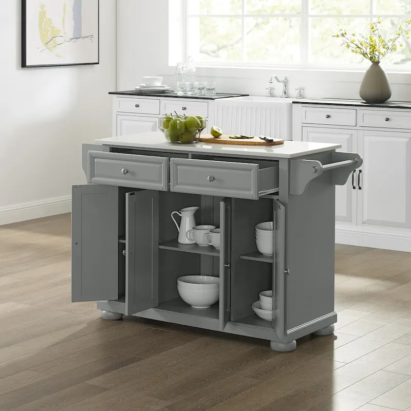 Crosley Alexandria Granite Top Kitchen Island - 18d x 51.5w x 36h