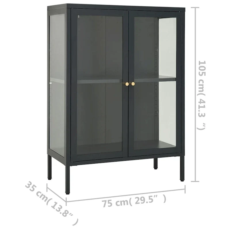 Sideboard Anthracite 29.5x13.8x41.3 Steel and Glass