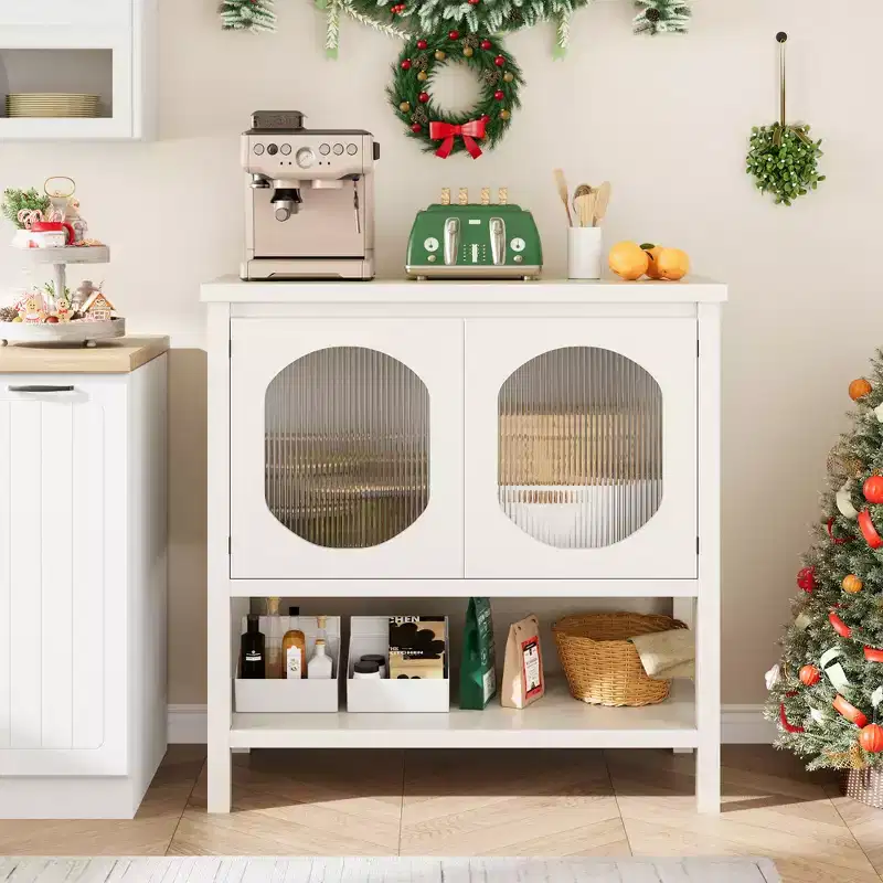 Cupboard Console Table,Modern Coffee Bar Cabinet with Storage,Liquor Accent Cabinet for Living Room Dining Room Kitchen