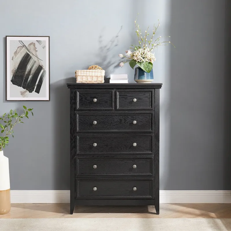 Modern Dresser 6 Drawers Cabinet,Chest of Drawers Closet Organizers and Storage Clothes Storage Drawers Cabinet for Living Room