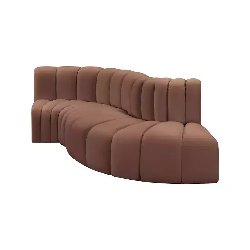 Meridian Furniture,Arc Cognac Vegan Leather Modular Sofa