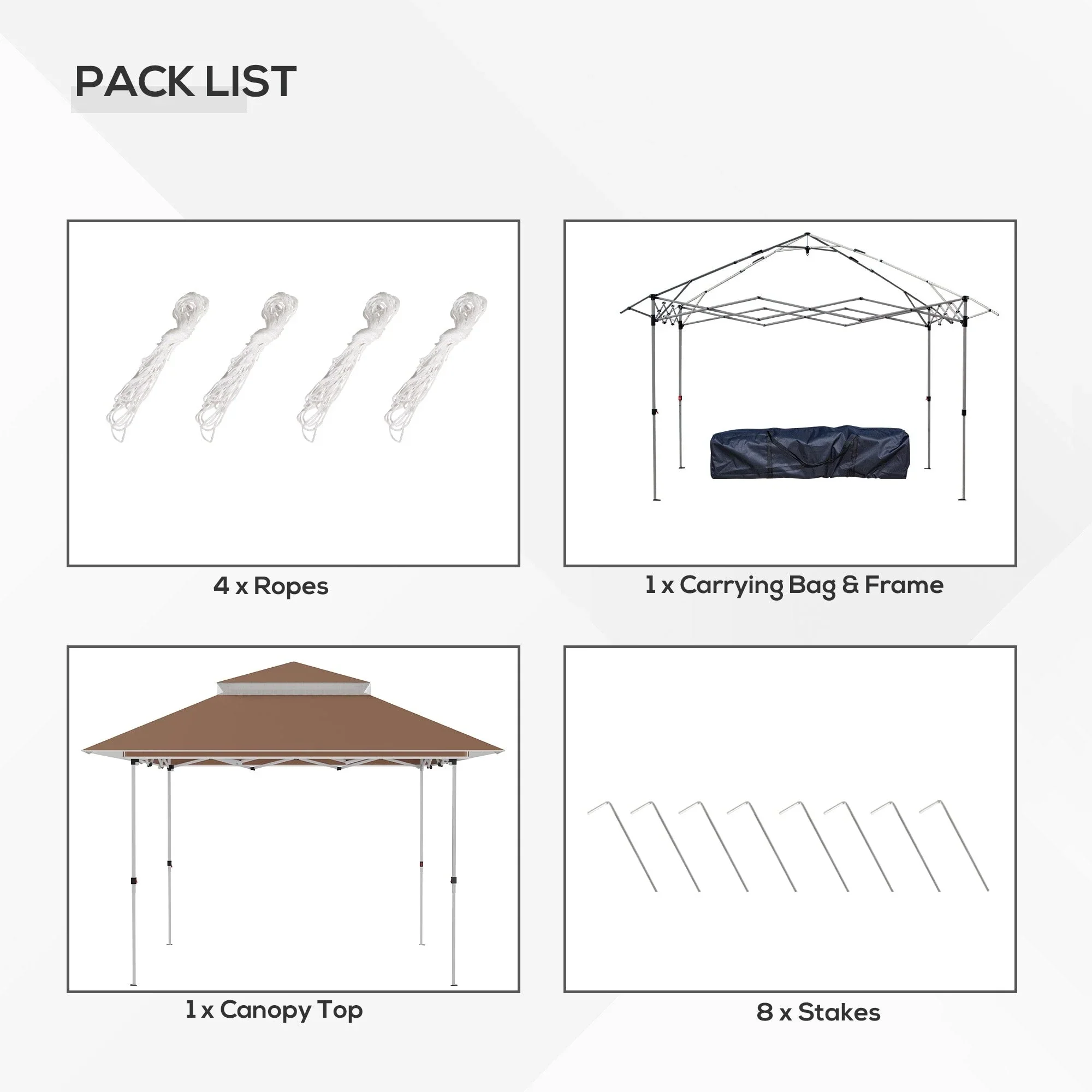 Outsunny 12 x 12 Pop Up Canopy Sun Shade Instant Tent Folding with Mesh Sidewall Netting, 3-Level Adjustable Height