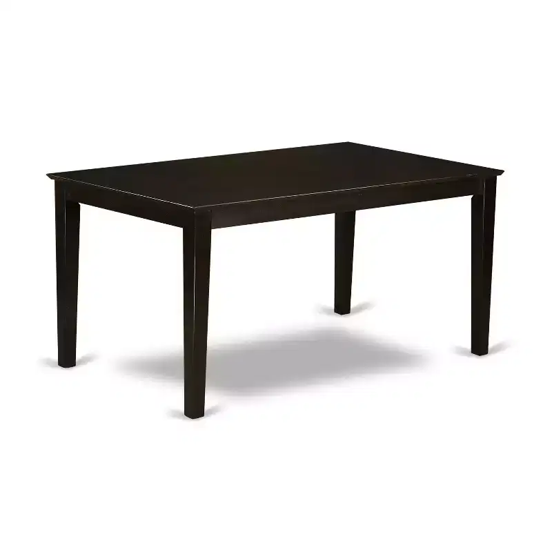 7-Piece Rectangle Cappuccino Finish Solid Wood Top Dining Table with 6 Chairs