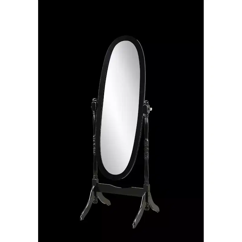 Oval Full Length Mirror, Vanity Mirror with Wood Frame for Bedroom, Living Room, Cloakroom