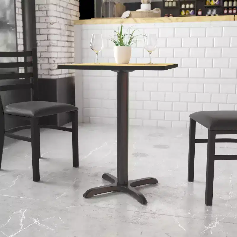 22 x 22 in. Restaurant Table X-Base with 3 in. Dia. Table Height Column, Cast Iron