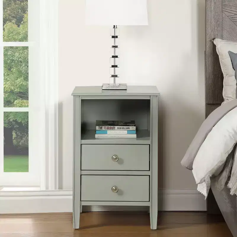 2 Drawer Storage Nightstand