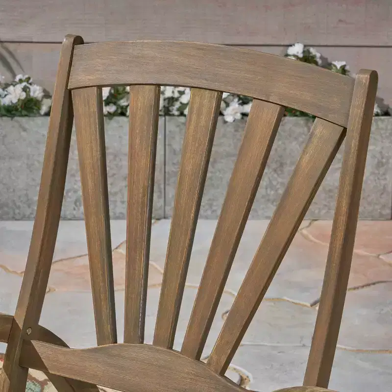 Sunview 2pk Acacia Wood Recliner Rocking Chairs: Patio Seating, Weather-Resistant - Christopher Knight Home
