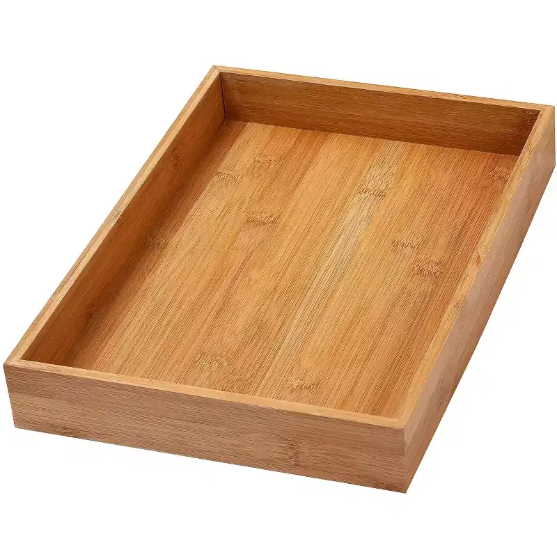 Natural Bamboo Drawer Organizer, Multi-Compartment, Single
