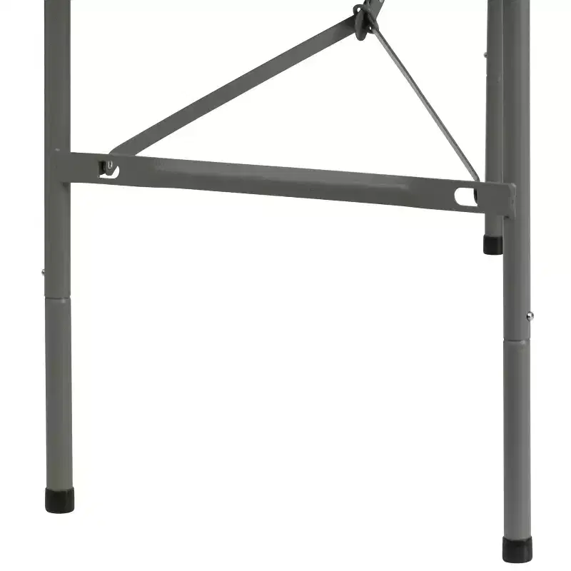 Emma and Oliver 5-Foot Bi-Fold Granite White Plastic Folding Table with Handle - Event Table