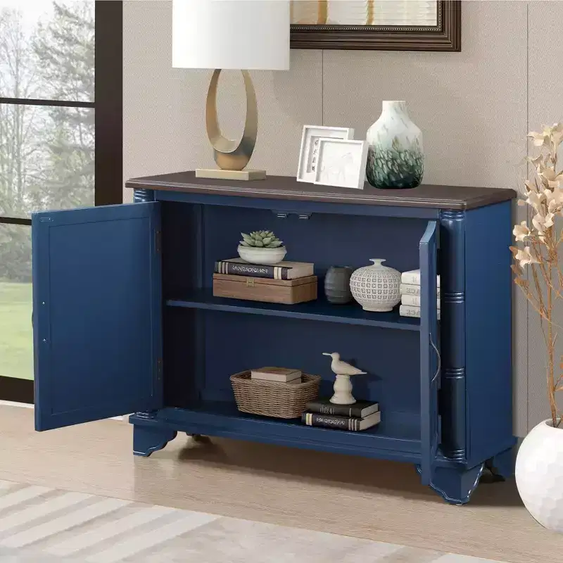 40 Small Cabinet Console Table with Storage, With Adjustable Storage Shelf, Retro Entryway Table for Entryway, Hallway, Living Room