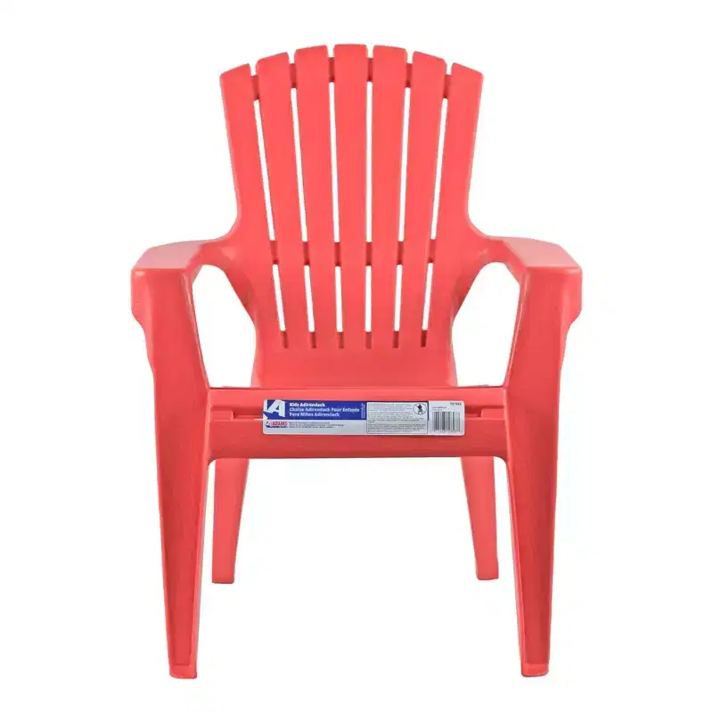 Adams Resin Child-Sized Outdoor Adirondack Stacking Chair, Cherry Red (50lb Capacity)