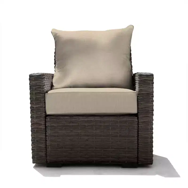 Honeycomb Outdoor Carmel Seat - Espresso Wicker Chair: Weather Resistant Modular Patio Lounge Furniture