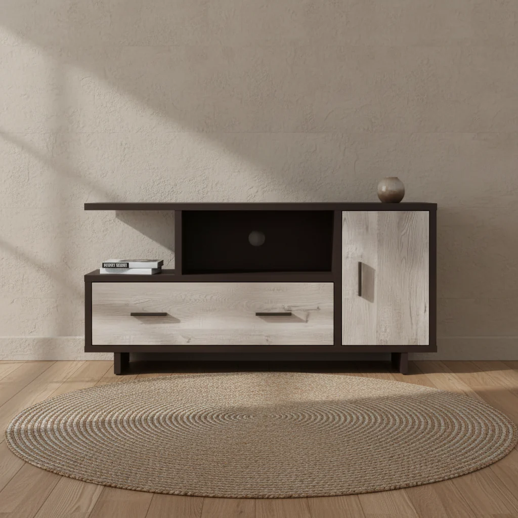 48 Modern TV Stand with Storage & Cable Management for TVs up to 55- Espresso and Grey Two