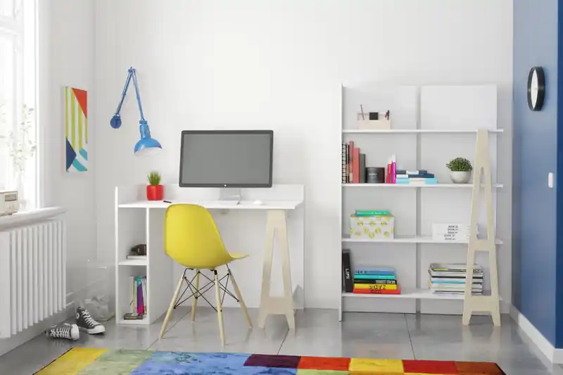 Modern A-Leg Office Desk with Open Storage