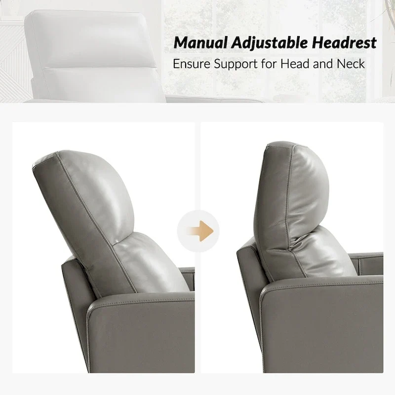 Josefa Modern Genuine Leather Swivel Rocker Recliner Set of 2 by Hulala Home