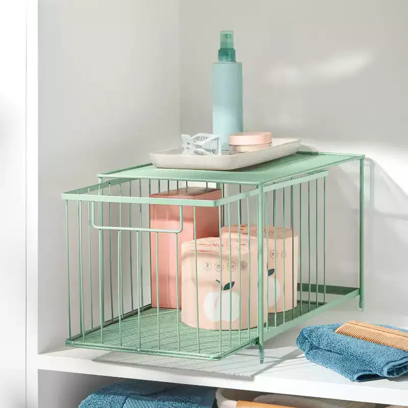 Large Stackable Steel Slide Out Drawer