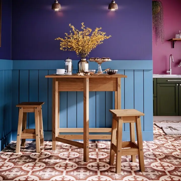 Solid Pine Drop Leaf Table 3-piece Dining Set