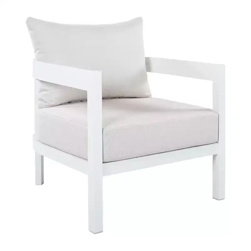 Christopher Knight Home Daniela Modern Aluminium Patio Accent Chairs with Cushion and Curved Backrest (Set of 2)