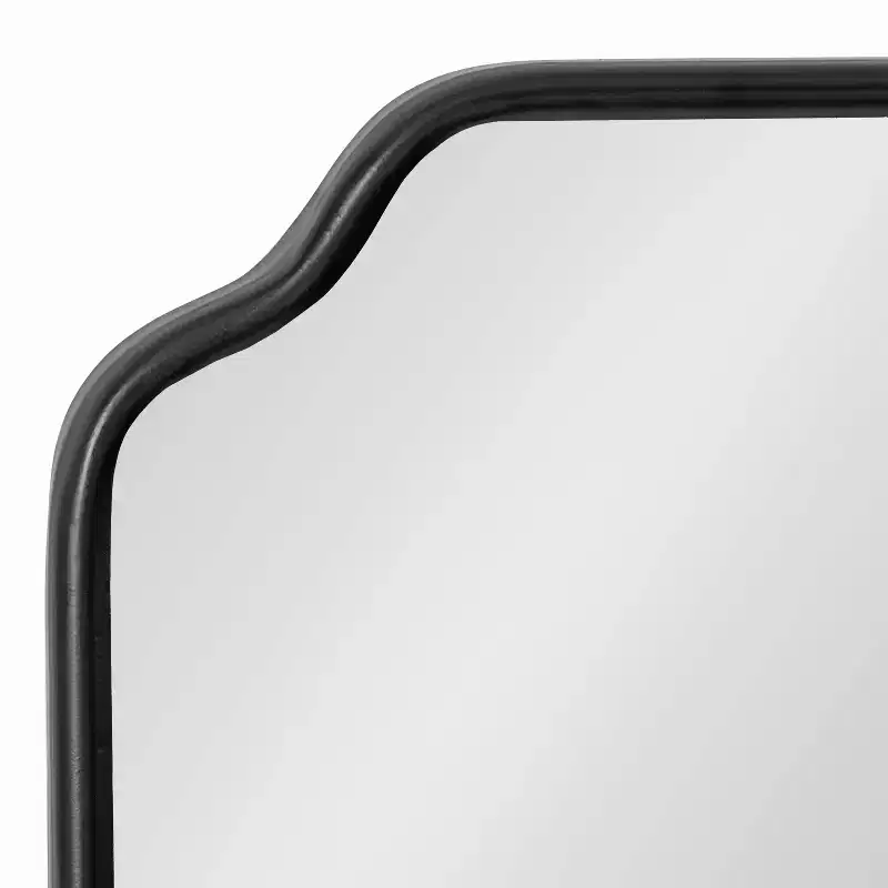 Kate & Laurel All Things Decor 18x48 Plumley Framed Wall Mirror Black