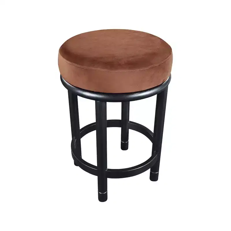 Meridian Furniture,Monette Cognac Velvet Counter Stool