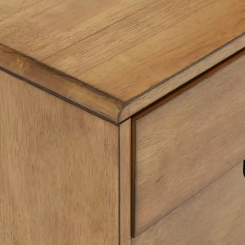 Oak Finish 2-Drawer Nightstand