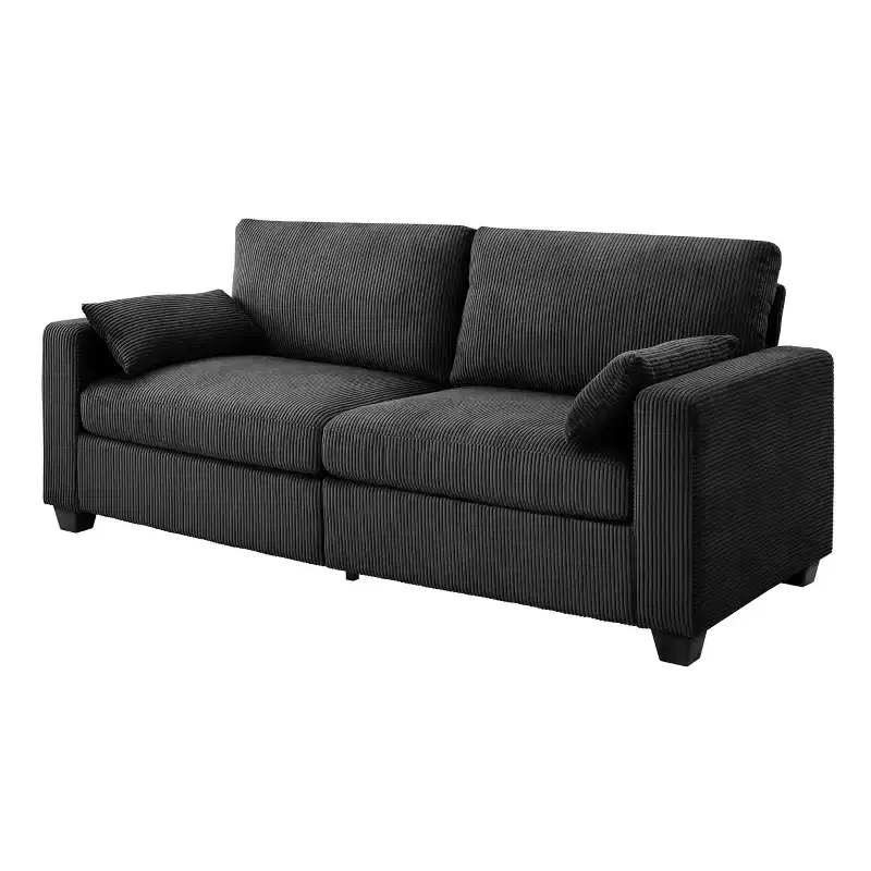 Modern Fabric Upholstered Loveseat with Removable Covers