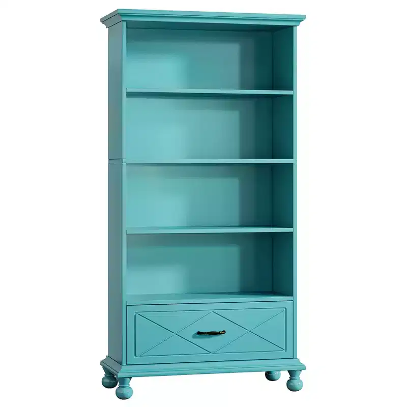 6-Tier Freestanding Bookshelf with Drawer, 70.9