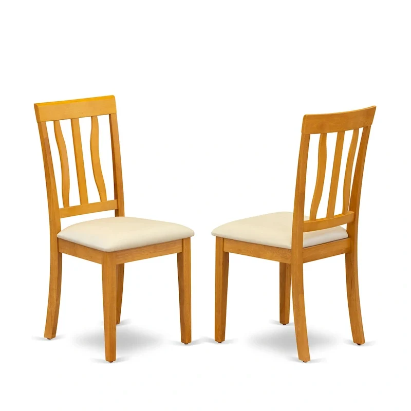 East West Furniture 5 Piece Dining Room Table Set Includes a Round Wooden Table and 4 Kitchen Dining Chairs, Oak(Seat Options)