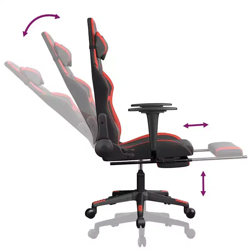vidaXL Gaming Chair Black and Red