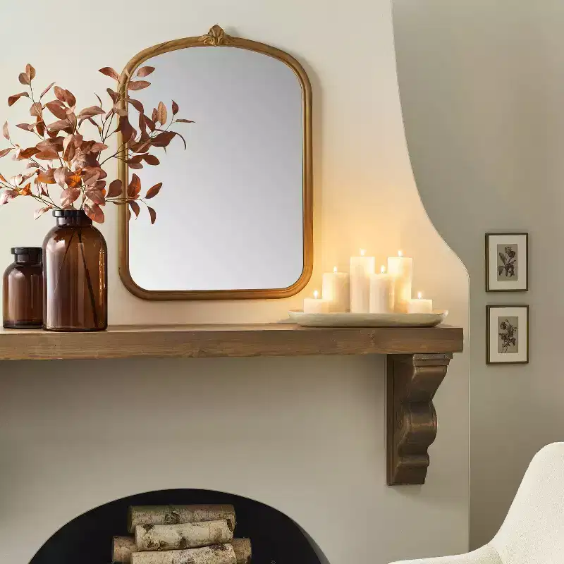 24x32 Decorative Carved Wood Wall Mirror - Hearth & Hand™ with Magnolia