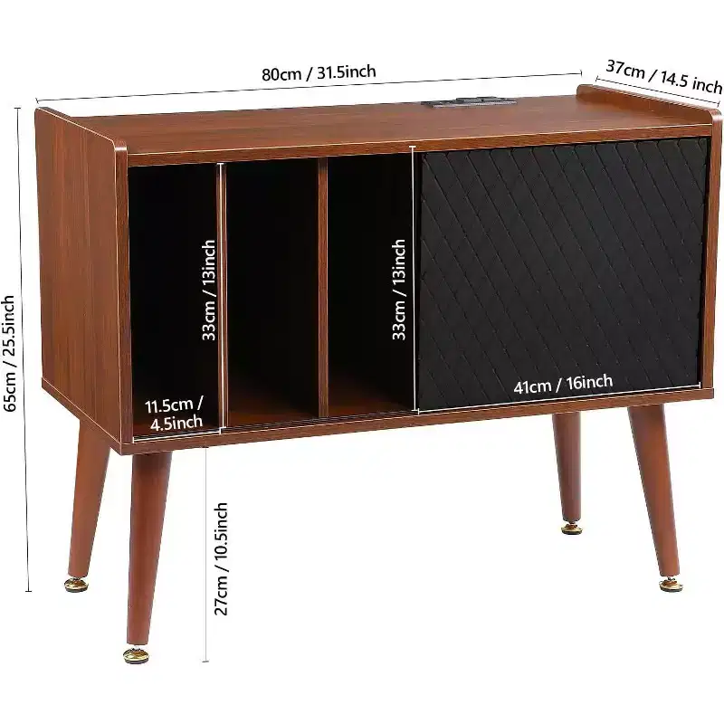 Bedside Table with Charging Station, Storage Drawer and USB Ports, Side Table for Bedroom or Living Room