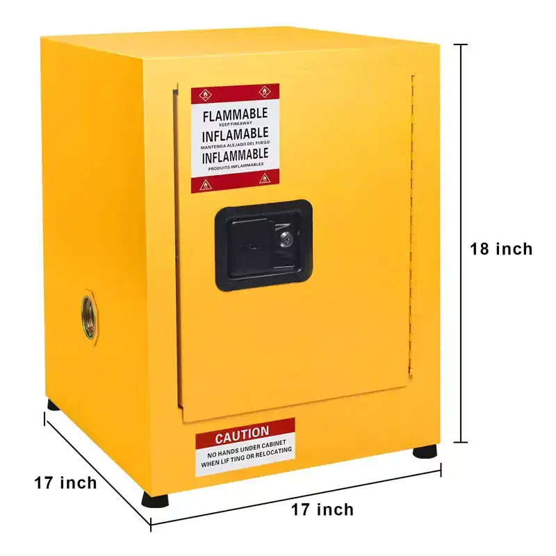 Flammable Safety Cabinet 17 x17''x18'', 11 Gallon Galvanized Steel Hazardous Storage Cabinets