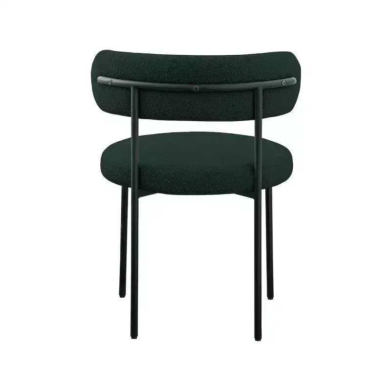 Meridian Furniture,Beacon Green Boucle Fabric Dining Chair, Set of 2