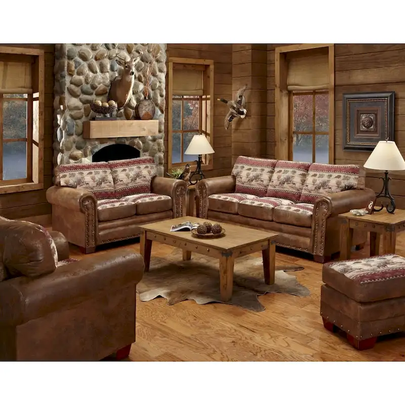 Rustic Nail Head Accent Sofa