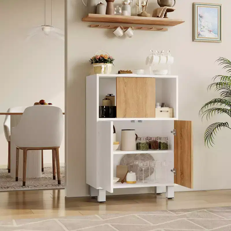 Storage Sideboard Buffet Cabinet with Sliding Doors Adjustable Shelves,Floor Standing Display Cabinet, Bookshelf for Living Room