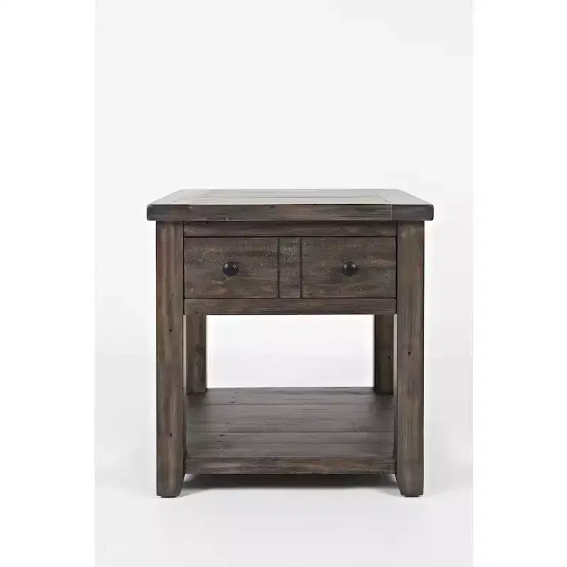 Jofran,Madison County Rustic Reclaimed Pine Farmhouse End Table