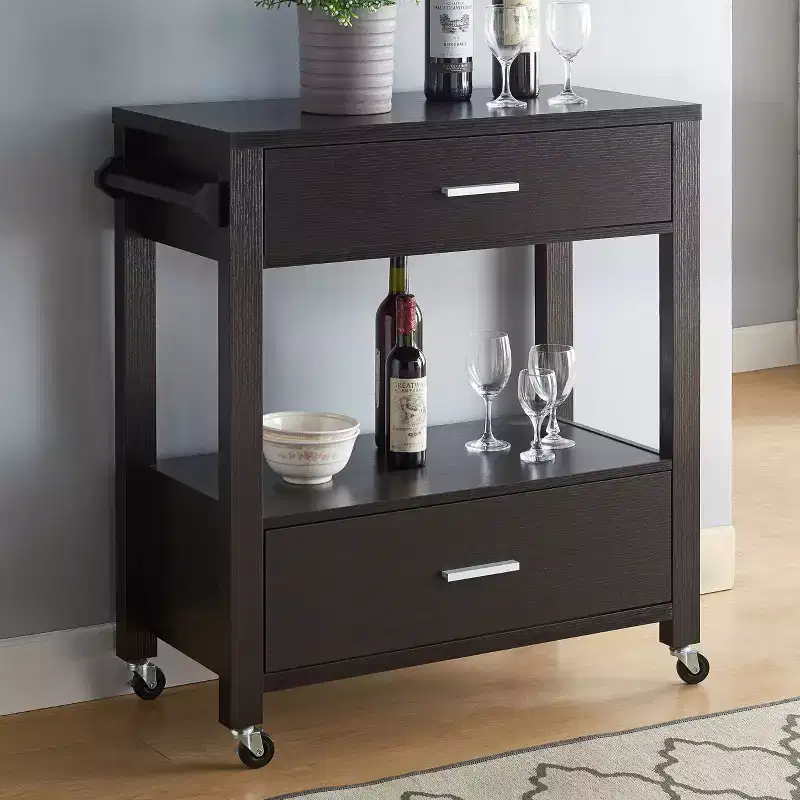 Umberra 2 Drawer Kitchen Cart Red Cocoa - HOMES: Inside + Out: Modern Mobile Island, Storage & Casters