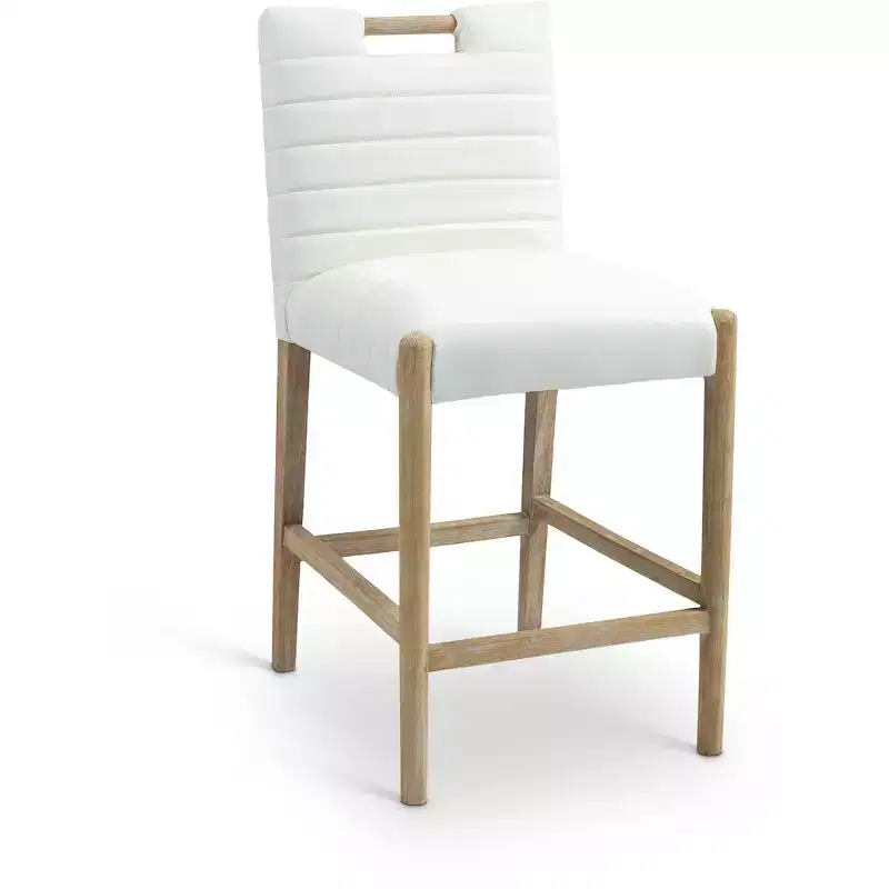 Aimee Cream Vegan Leather Counter Stool