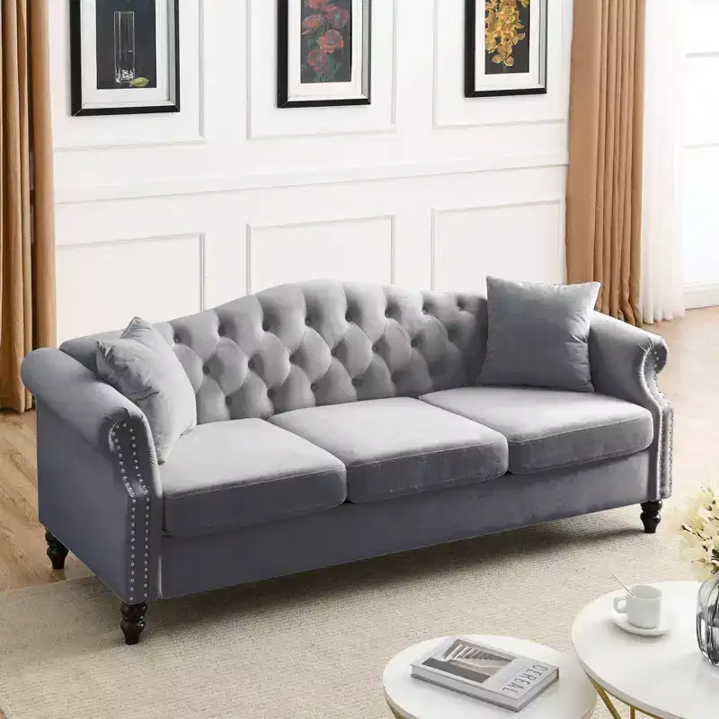 Enhanced Comfort Velvet 3-Seater + 3-Seater Modular Sofa Combination