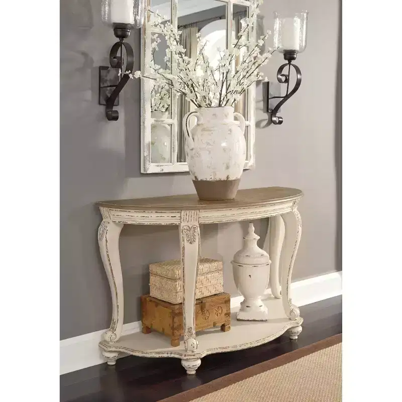 Sofa Table White/Brown