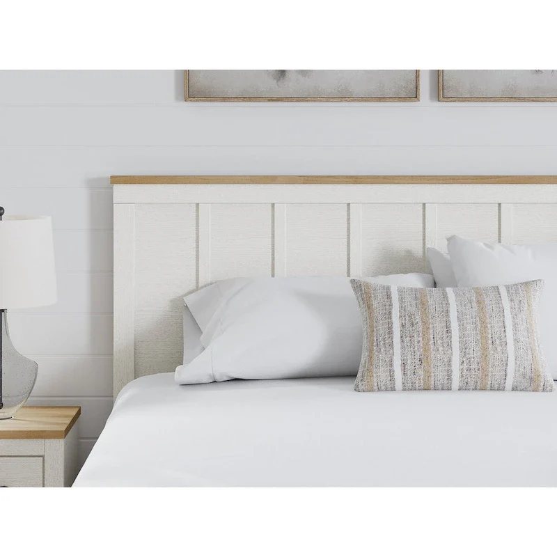 Linnocreek White/Brown Panel Headboard