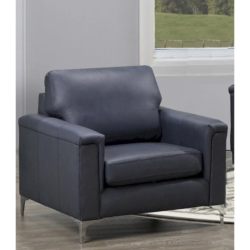 Lessa Modern Premium Top Grain Leather Sofa and Chair Set