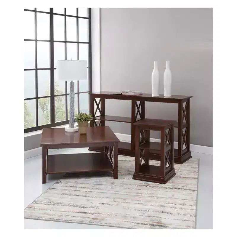 Hampton Sofa Server Table with Shelves - International Concepts