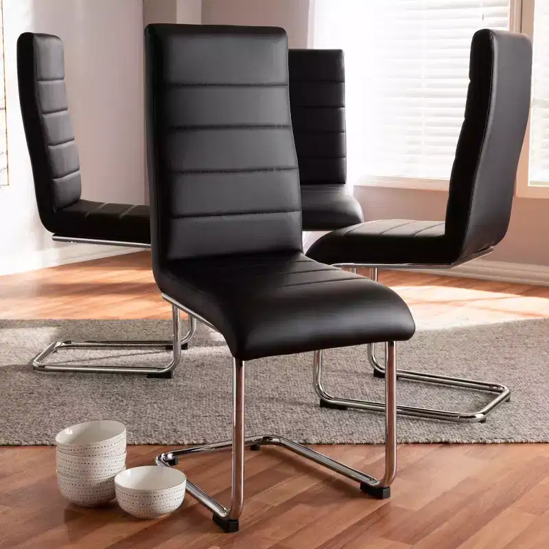 Set of 4 Marlys Modern and Contemporary Faux Leather Upholstered Dining Chairs - Baxton Studio